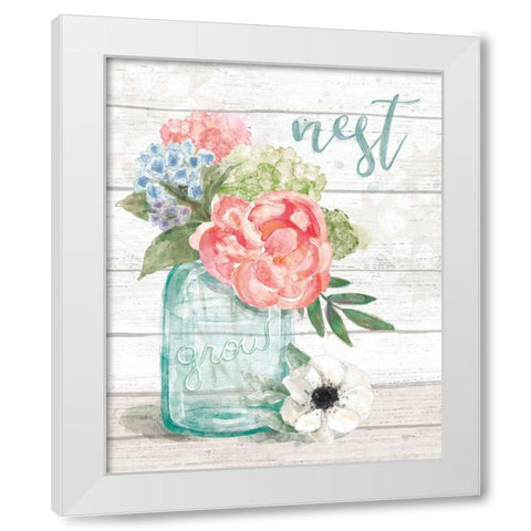 Pastel Flower Market II White Modern Wood Framed Art Print by Urban, Mary