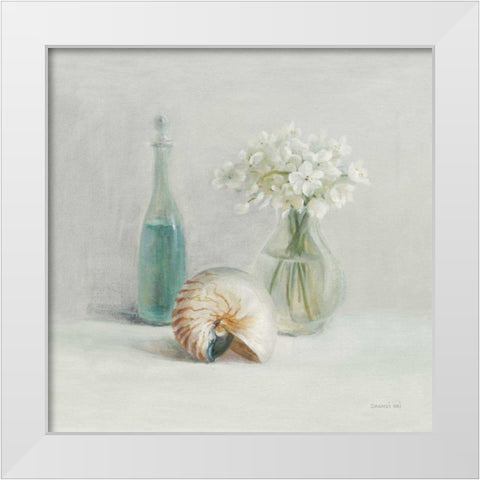 Light White Flower Spa White Modern Wood Framed Art Print by Nai, Danhui