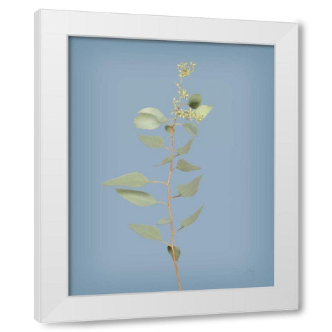 Simple Stems II Blue Crop White Modern Wood Framed Art Print by Bradley, Felicity