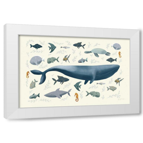 Ocean Life White Modern Wood Framed Art Print by Thorns, Becky
