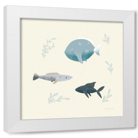 Ocean Life Fish White Modern Wood Framed Art Print by Thorns, Becky