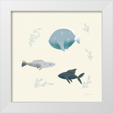 Ocean Life Fish White Modern Wood Framed Art Print by Thorns, Becky