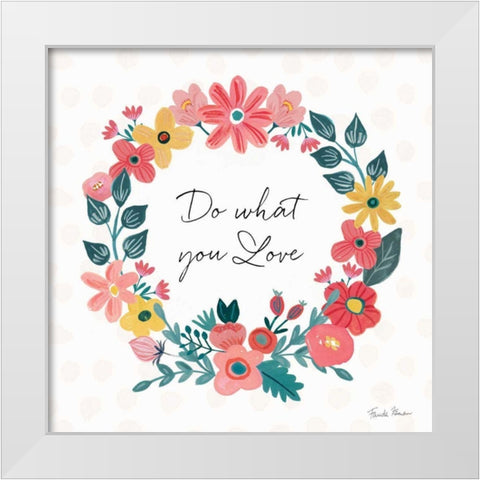 Bright Petals V White Modern Wood Framed Art Print by Zaman, Farida