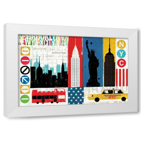 New York City Experience White Modern Wood Framed Art Print by Mullan, Michael