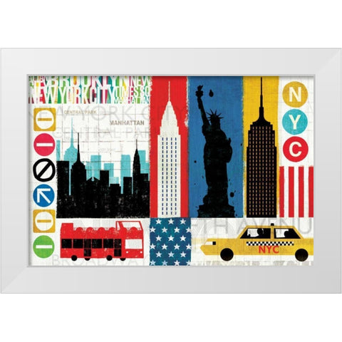 New York City Experience White Modern Wood Framed Art Print by Mullan, Michael