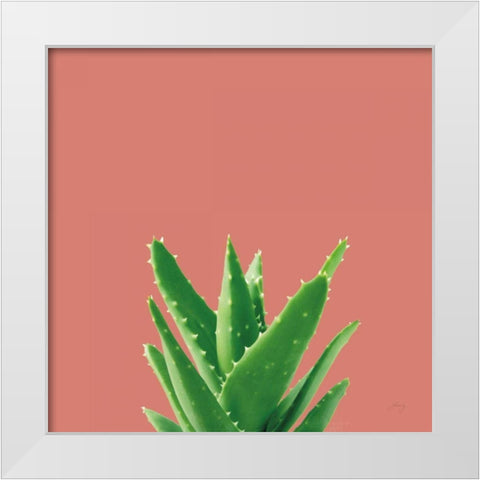 Succulent Simplicity V Coral White Modern Wood Framed Art Print by Bradley, Felicity