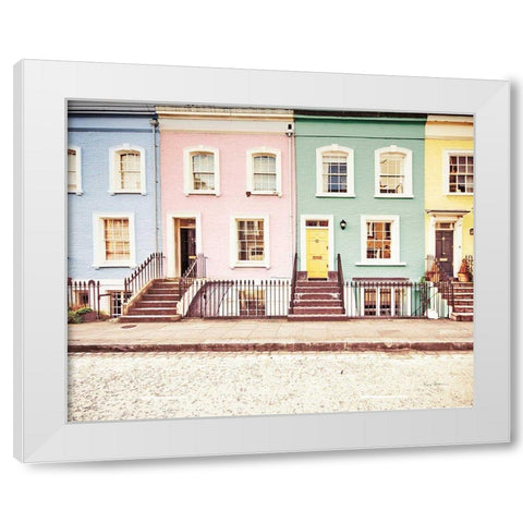 Chelsea Houses All Lined Up Spring White Modern Wood Framed Art Print by Bevan, Keri
