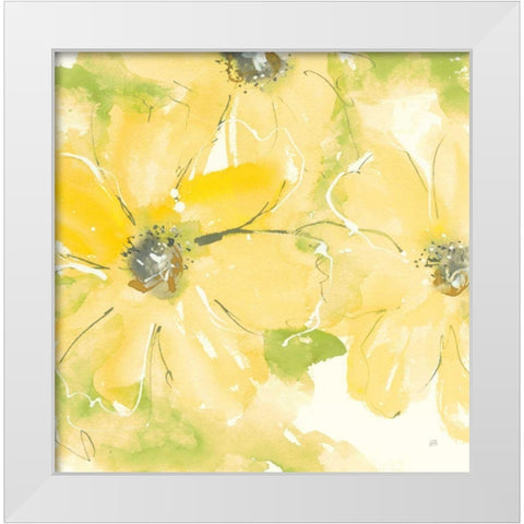 Sunshine Cosmos II v2 White Modern Wood Framed Art Print by Paschke, Chris