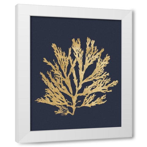 Pacific Sea Mosses I Indigo White Modern Wood Framed Art Print by Wild Apple Portfolio