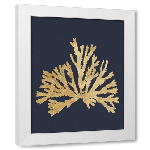 Pacific Sea Mosses IV Indigo White Modern Wood Framed Art Print by Wild Apple Portfolio