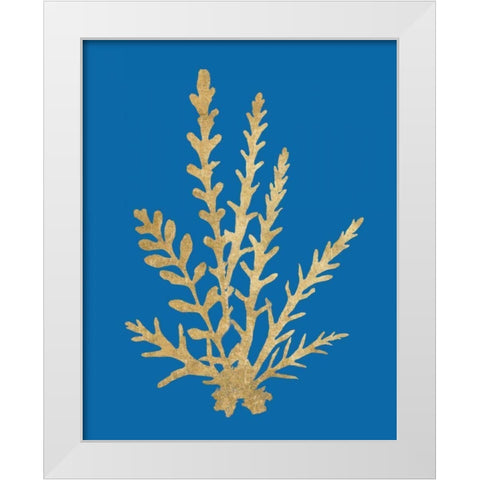 Pacific Sea Mosses III Blue White Modern Wood Framed Art Print by Wild Apple Portfolio