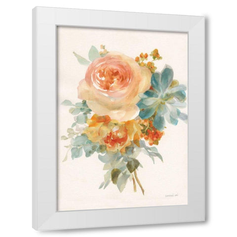 Autumn Garden Bouquet II v2 White Modern Wood Framed Art Print by Nai, Danhui