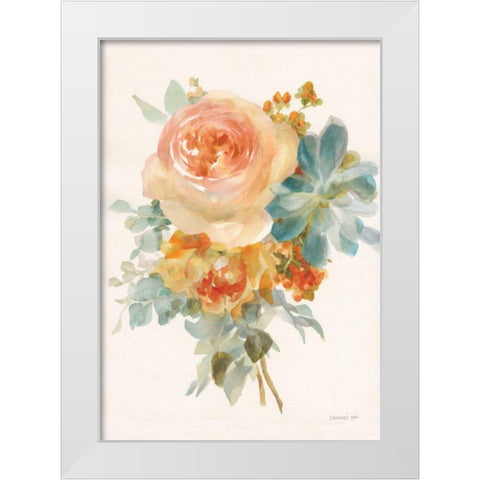 Autumn Garden Bouquet II v2 White Modern Wood Framed Art Print by Nai, Danhui