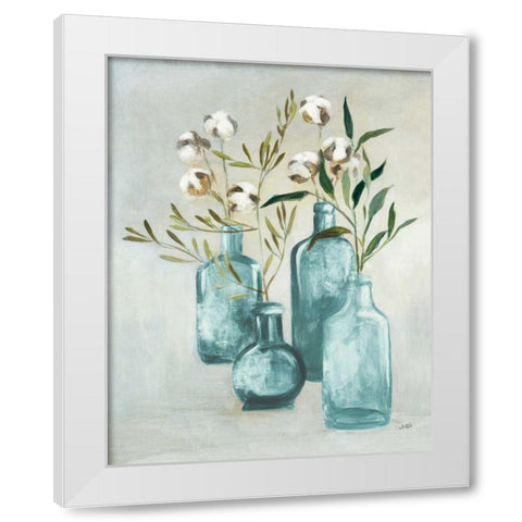 Cotton Still Life II Blue White Modern Wood Framed Art Print by Purinton, Julia