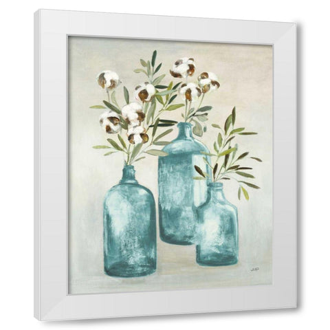 Cotton Still Life III Blue White Modern Wood Framed Art Print by Purinton, Julia