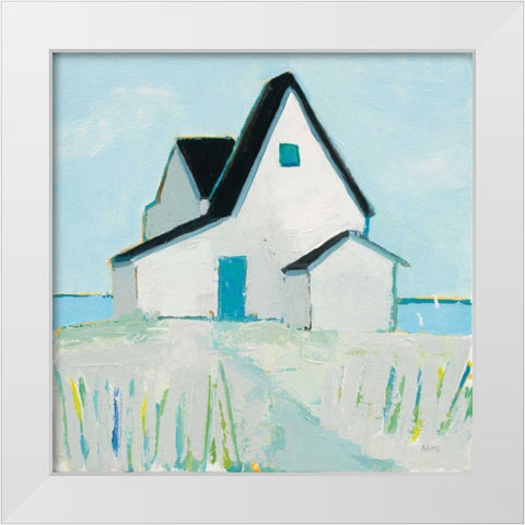 Cottage by the Sea Neutral White Modern Wood Framed Art Print by Adams, Phyllis