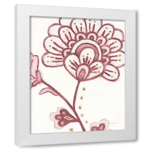 Flora Chinoiserie III Pink White Modern Wood Framed Art Print by Adams, Emily