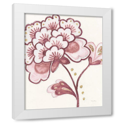 Flora Chinoiserie IV Pink White Modern Wood Framed Art Print by Adams, Emily