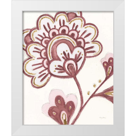 Flora Chinoiserie VI Pink White Modern Wood Framed Art Print by Adams, Emily