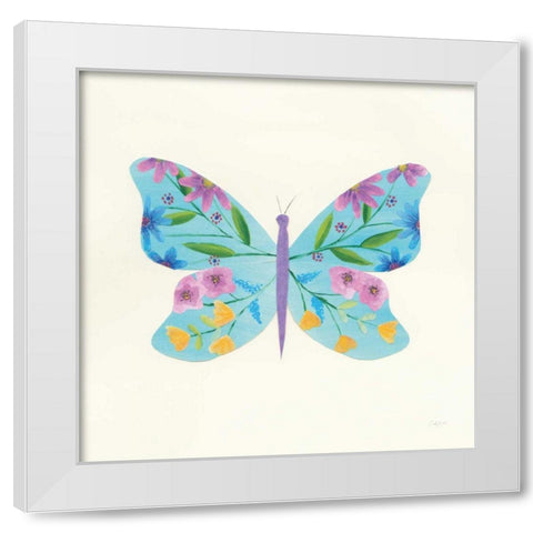 Butterfly Garden IV White Modern Wood Framed Art Print by Prahl, Courtney