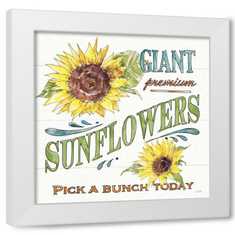Sunflower Fields IV White Modern Wood Framed Art Print by Tavoletti, Anne