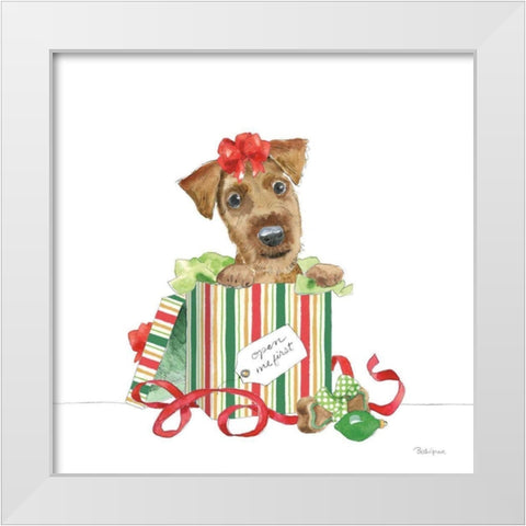Holiday Paws II on White No Words White Modern Wood Framed Art Print by Grove, Beth