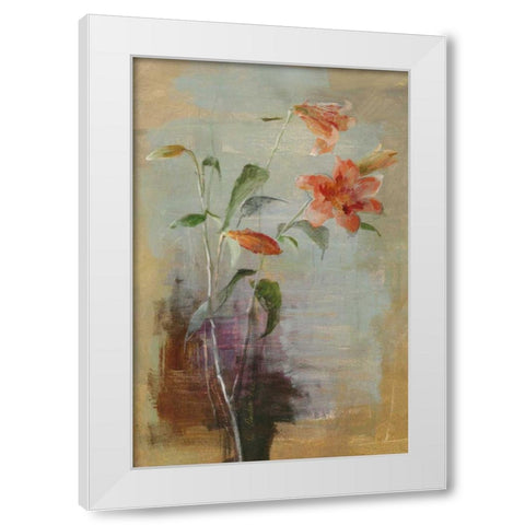 Contemporary Lilies I Crop White Modern Wood Framed Art Print by Nai, Danhui