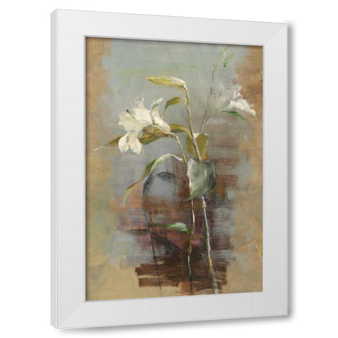 Contemporary LIlies II White Modern Wood Framed Art Print by Nai, Danhui