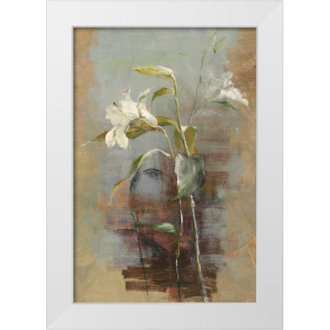 Contemporary LIlies II White Modern Wood Framed Art Print by Nai, Danhui