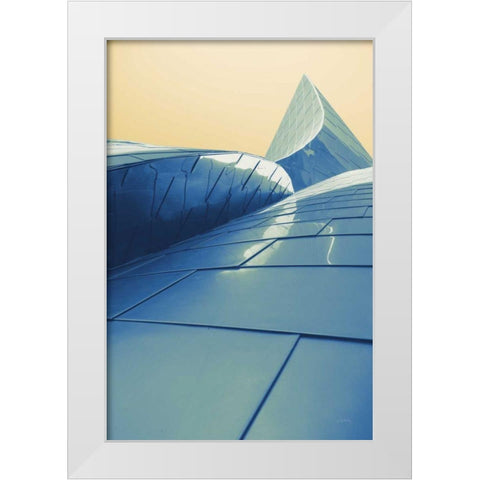 Skyscraper VII Spring White Modern Wood Framed Art Print by Aledanda