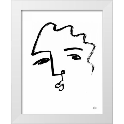 Making Faces IX White Modern Wood Framed Art Print by Averinos, Melissa