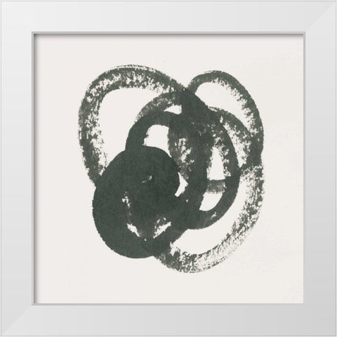 Scribbly Black II White Modern Wood Framed Art Print by Hershey, Moira