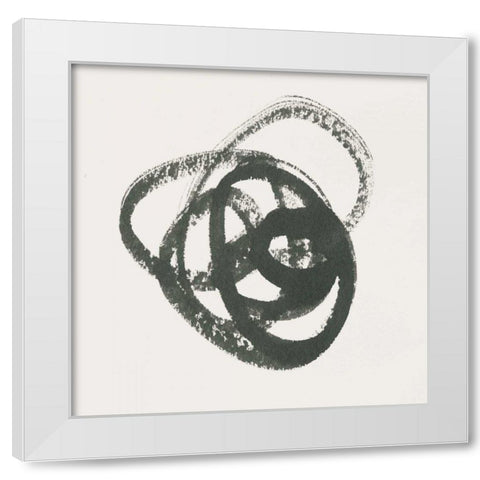 Scribbly Black III White Modern Wood Framed Art Print by Hershey, Moira
