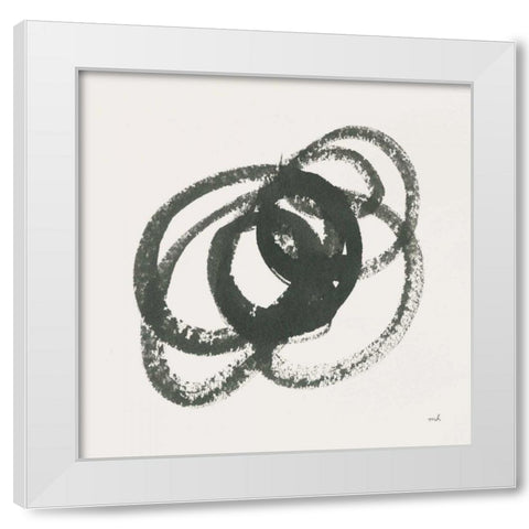 Scribbly Black IV White Modern Wood Framed Art Print by Hershey, Moira