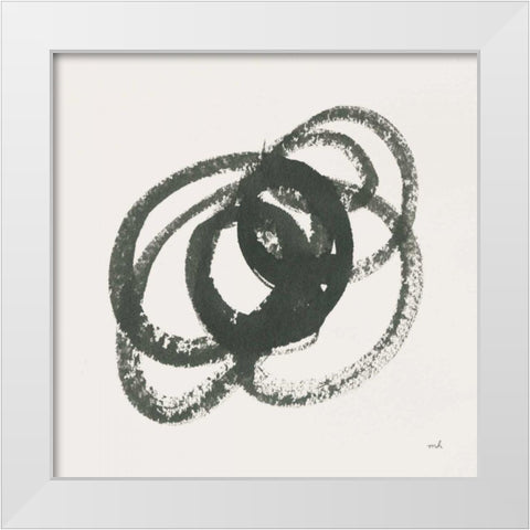Scribbly Black IV White Modern Wood Framed Art Print by Hershey, Moira