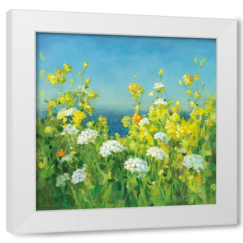 Golden Hour White Modern Wood Framed Art Print by Nai, Danhui