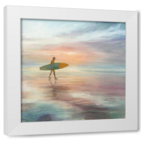 Surfside White Modern Wood Framed Art Print by Nai, Danhui