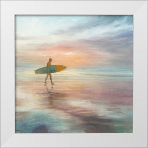 Surfside White Modern Wood Framed Art Print by Nai, Danhui