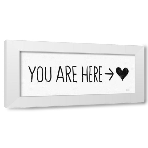 You Are Here BW White Modern Wood Framed Art Print by Mullan, Michael