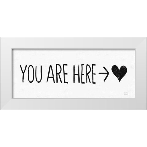 You Are Here BW White Modern Wood Framed Art Print by Mullan, Michael