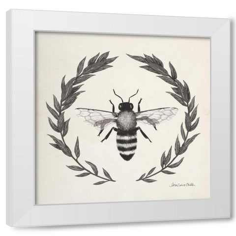 Happy to Bee Home I Neutral White Modern Wood Framed Art Print by Miller, Sara Zieve