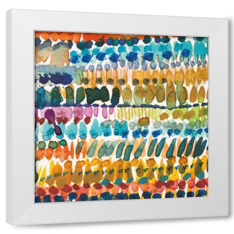 Colorful Patterns V Crop II White Modern Wood Framed Art Print by Warrick, Cheryl
