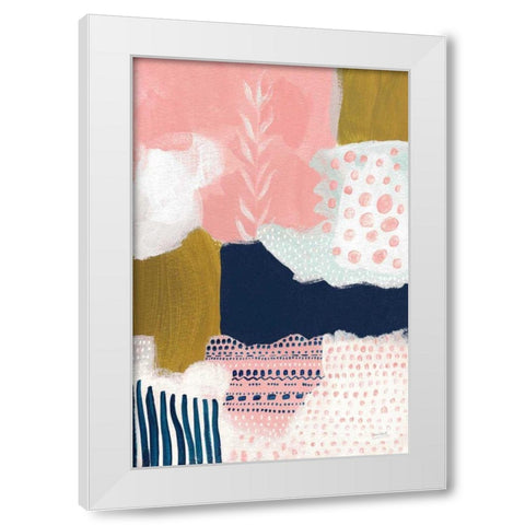 Tribal Study Coral White Modern Wood Framed Art Print by Mack, Lynn