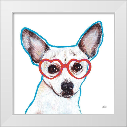 Bespectacled Pet I White Modern Wood Framed Art Print by Averinos, Melissa