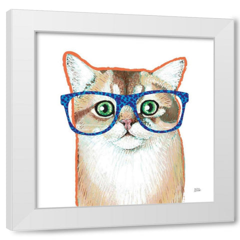 Bespectacled Pet II White Modern Wood Framed Art Print by Averinos, Melissa