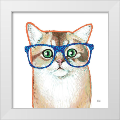 Bespectacled Pet II White Modern Wood Framed Art Print by Averinos, Melissa