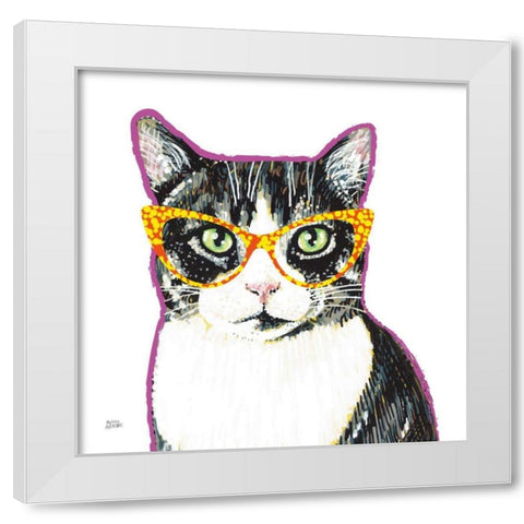 Bespectacled Pet III White Modern Wood Framed Art Print by Averinos, Melissa
