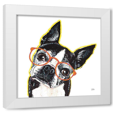 Bespectacled Pet IV White Modern Wood Framed Art Print by Averinos, Melissa