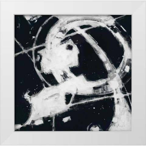 Expression Abstract III BW White Modern Wood Framed Art Print by Novak, Shirley