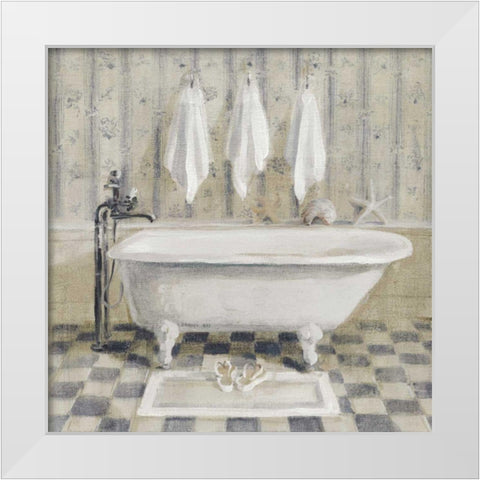 Victorian Bath IV White Tub White Modern Wood Framed Art Print by Nai, Danhui